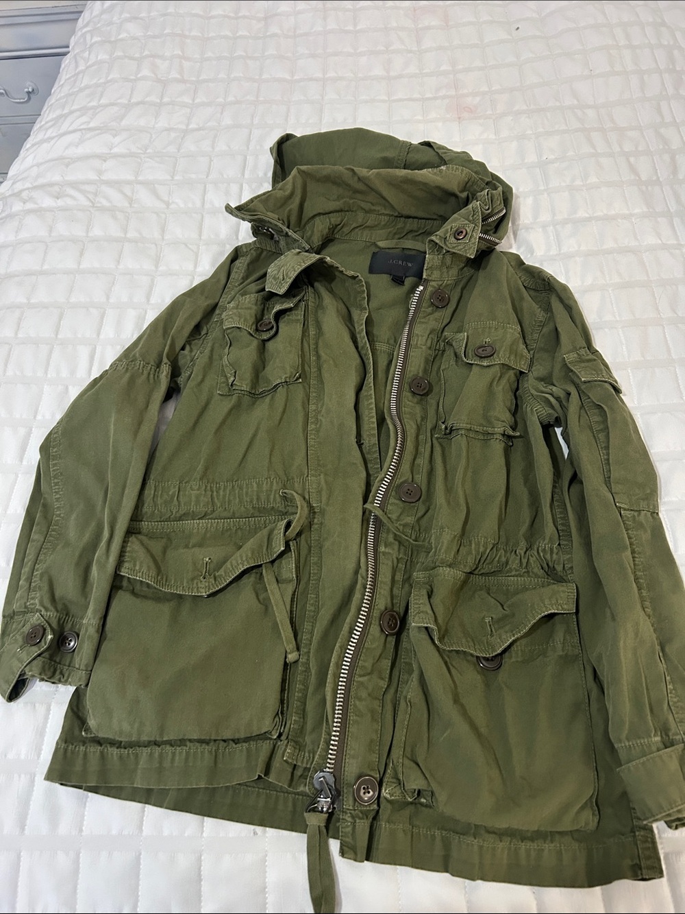 J. Crew Olive Green Hooded Field Jacket